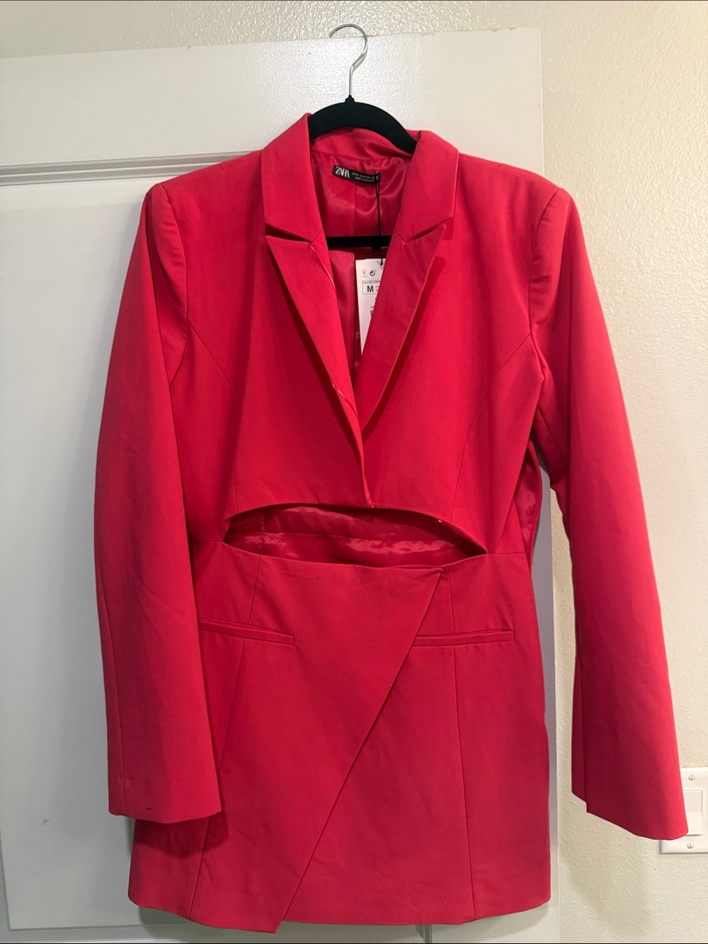 Zara Hot Pink Cutout Blazer